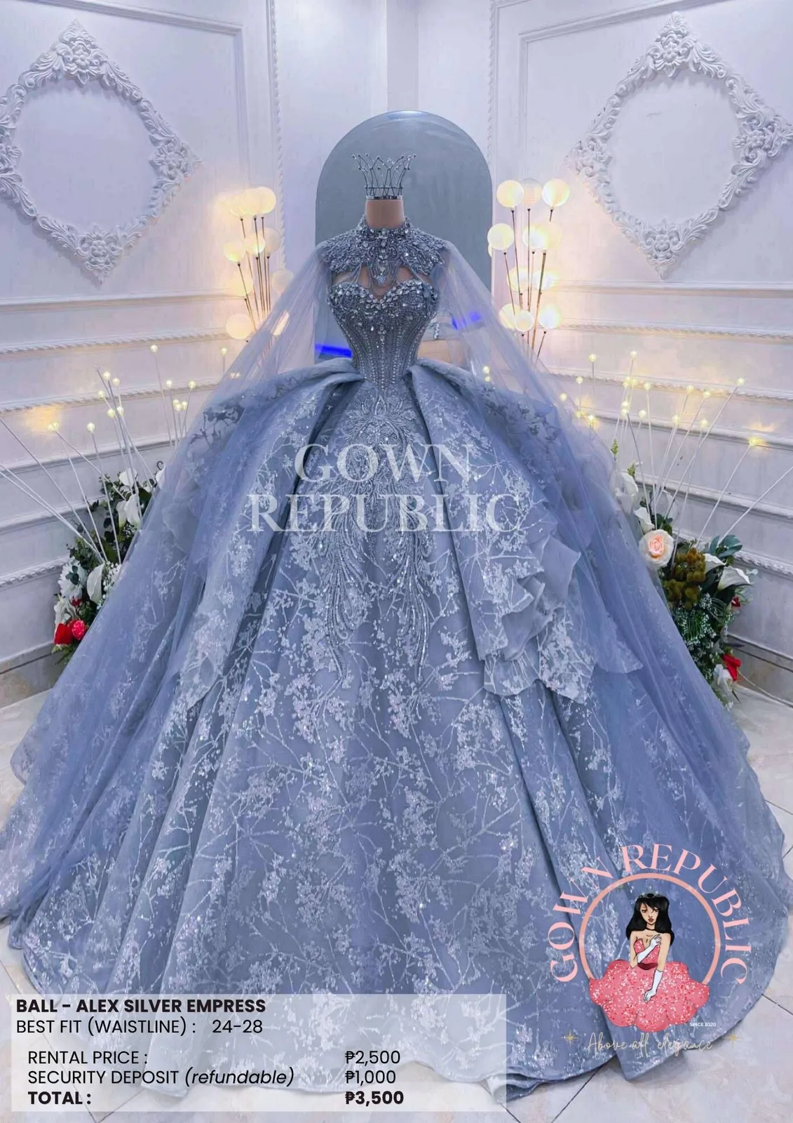 Ball Gowns: Silver / Gray 260